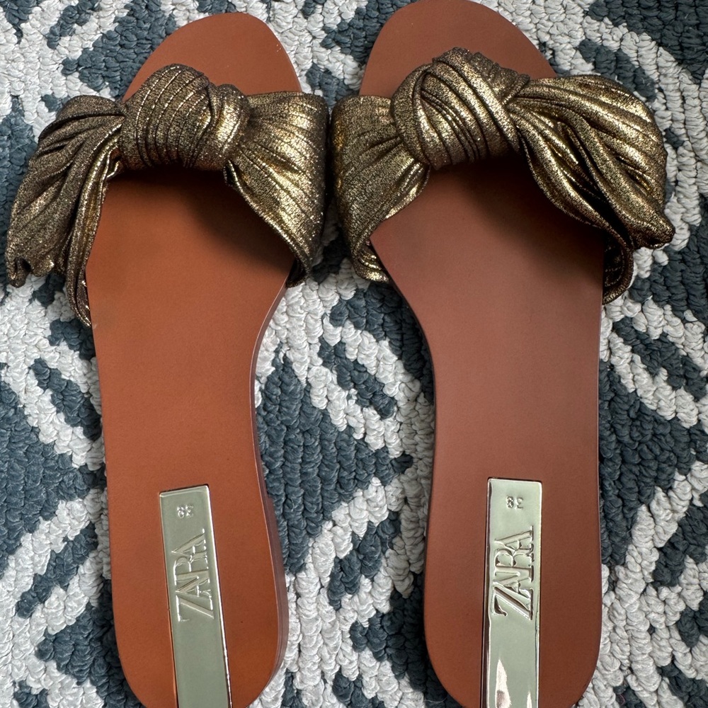 Zara Metallic Gold Women's Sandals